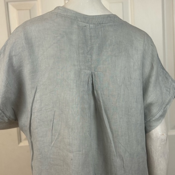 Italy 100% Linen Gray Linen Kaftan Dress. - Picture 6 of 15